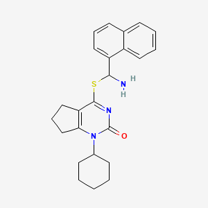 molecular formula C24H27N3OS B11316206 4-{[amino(naphthalen-1-yl)methyl]sulfanyl}-1-cyclohexyl-1,5,6,7-tetrahydro-2H-cyclopenta[d]pyrimidin-2-one 