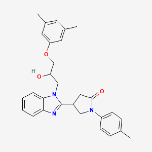 molecular formula C29H31N3O3 B11316214 4-{1-[3-(3,5-dimethylphenoxy)-2-hydroxypropyl]-1H-benzimidazol-2-yl}-1-(4-methylphenyl)pyrrolidin-2-one 