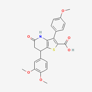 7-(3,4-Dimethoxyphenyl)-5-hydroxy-3-(4-methoxyphenyl)-6,7-dihydrothieno[3,2-b]pyridine-2-carboxylic acid