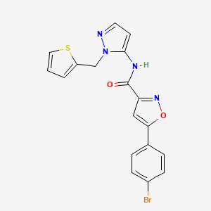 5-(4-bromophenyl)-N-[1-(thiophen-2-ylmethyl)-1H-pyrazol-5-yl]-1,2-oxazole-3-carboxamide