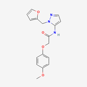 molecular formula C17H17N3O4 B11316299 N-[1-(furan-2-ylmethyl)-1H-pyrazol-5-yl]-2-(4-methoxyphenoxy)acetamide 