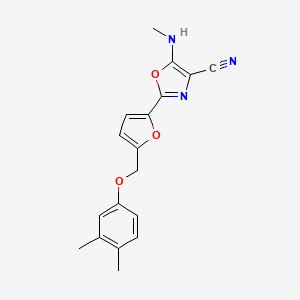 2-{5-[(3,4-Dimethylphenoxy)methyl]furan-2-yl}-5-(methylamino)-1,3-oxazole-4-carbonitrile