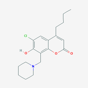 4-butyl-6-chloro-7-hydroxy-8-(piperidin-1-ylmethyl)-2H-chromen-2-one