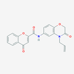 molecular formula C21H16N2O5 B11316337 4-oxo-N-[3-oxo-4-(prop-2-en-1-yl)-3,4-dihydro-2H-1,4-benzoxazin-6-yl]-4H-chromene-2-carboxamide 