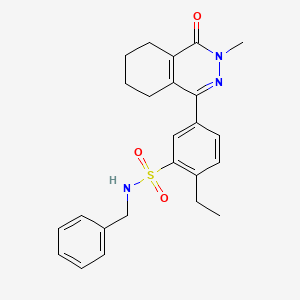 molecular formula C24H27N3O3S B11316378 N-benzyl-2-ethyl-5-(3-methyl-4-oxo-3,4,5,6,7,8-hexahydrophthalazin-1-yl)benzenesulfonamide 