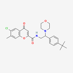 N-[2-(4-tert-butylphenyl)-2-(morpholin-4-yl)ethyl]-6-chloro-7-methyl-4-oxo-4H-chromene-2-carboxamide