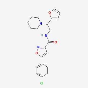 5-(4-chlorophenyl)-N-[2-(furan-2-yl)-2-(piperidin-1-yl)ethyl]-1,2-oxazole-3-carboxamide