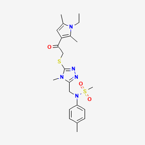 N-[(5-{[2-(1-ethyl-2,5-dimethyl-1H-pyrrol-3-yl)-2-oxoethyl]sulfanyl}-4-methyl-4H-1,2,4-triazol-3-yl)methyl]-N-(4-methylphenyl)methanesulfonamide