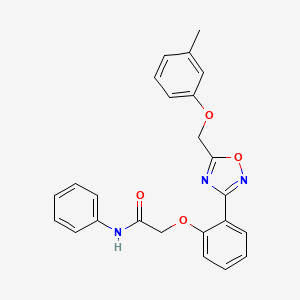 2-(2-{5-[(3-methylphenoxy)methyl]-1,2,4-oxadiazol-3-yl}phenoxy)-N-phenylacetamide