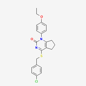 4-[(4-chlorobenzyl)sulfanyl]-1-(4-ethoxyphenyl)-1,5,6,7-tetrahydro-2H-cyclopenta[d]pyrimidin-2-one