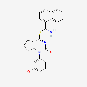 4-{[amino(naphthalen-1-yl)methyl]sulfanyl}-1-(3-methoxyphenyl)-1,5,6,7-tetrahydro-2H-cyclopenta[d]pyrimidin-2-one