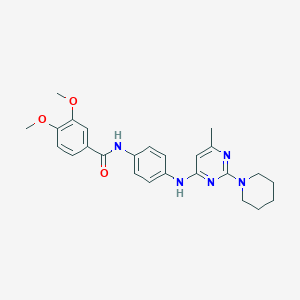 3,4-Dimethoxy-N-(4-{[6-methyl-2-(piperidin-1-YL)pyrimidin-4-YL]amino}phenyl)benzamide