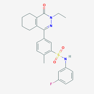 molecular formula C23H24FN3O3S B11316555 5-(3-ethyl-4-oxo-3,4,5,6,7,8-hexahydrophthalazin-1-yl)-N-(3-fluorophenyl)-2-methylbenzenesulfonamide 