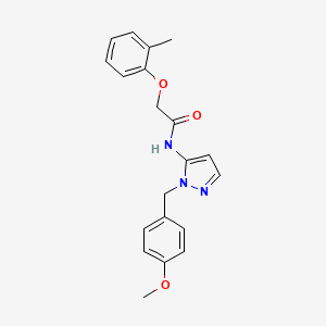 molecular formula C20H21N3O3 B11316568 N-[1-(4-methoxybenzyl)-1H-pyrazol-5-yl]-2-(2-methylphenoxy)acetamide 