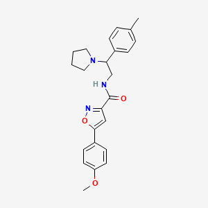 molecular formula C24H27N3O3 B11316569 5-(4-methoxyphenyl)-N-[2-(4-methylphenyl)-2-(pyrrolidin-1-yl)ethyl]-1,2-oxazole-3-carboxamide 