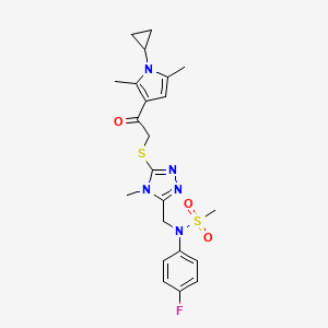 N-[(5-{[2-(1-cyclopropyl-2,5-dimethyl-1H-pyrrol-3-yl)-2-oxoethyl]sulfanyl}-4-methyl-4H-1,2,4-triazol-3-yl)methyl]-N-(4-fluorophenyl)methanesulfonamide