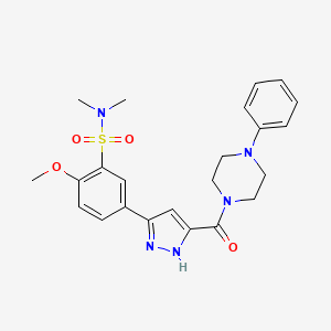 2-methoxy-N,N-dimethyl-5-{3-[(4-phenylpiperazin-1-yl)carbonyl]-1H-pyrazol-5-yl}benzenesulfonamide