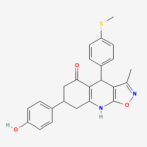 7-(4-Hydroxyphenyl)-3-methyl-4-[4-(methylsulfanyl)phenyl]-4,6,7,8-tetrahydro[1,2]oxazolo[5,4-b]quinolin-5-ol