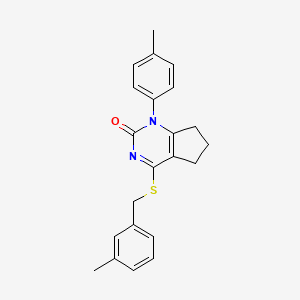 4-[(3-methylbenzyl)sulfanyl]-1-(4-methylphenyl)-1,5,6,7-tetrahydro-2H-cyclopenta[d]pyrimidin-2-one