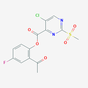 2-Acetyl-4-fluorophenyl 5-chloro-2-(methylsulfonyl)pyrimidine-4-carboxylate