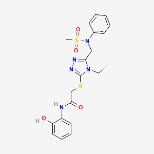 2-[(4-ethyl-5-{[(methylsulfonyl)(phenyl)amino]methyl}-4H-1,2,4-triazol-3-yl)sulfanyl]-N-(2-hydroxyphenyl)acetamide