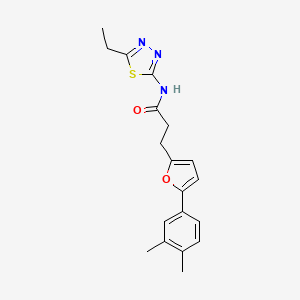 molecular formula C19H21N3O2S B11316740 3-[5-(3,4-dimethylphenyl)furan-2-yl]-N-(5-ethyl-1,3,4-thiadiazol-2-yl)propanamide 