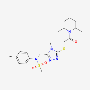 N-[(5-{[2-(2,6-dimethylpiperidin-1-yl)-2-oxoethyl]sulfanyl}-4-methyl-4H-1,2,4-triazol-3-yl)methyl]-N-(4-methylphenyl)methanesulfonamide