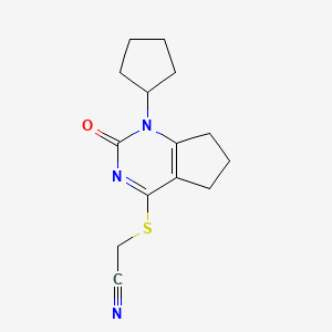 [(1-cyclopentyl-2-oxo-2,5,6,7-tetrahydro-1H-cyclopenta[d]pyrimidin-4-yl)sulfanyl]acetonitrile