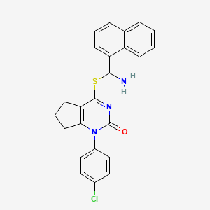 4-{[amino(naphthalen-1-yl)methyl]sulfanyl}-1-(4-chlorophenyl)-1,5,6,7-tetrahydro-2H-cyclopenta[d]pyrimidin-2-one