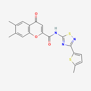 6,7-dimethyl-N-[3-(5-methylthiophen-2-yl)-1,2,4-thiadiazol-5-yl]-4-oxo-4H-chromene-2-carboxamide