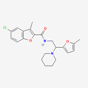 5-chloro-3-methyl-N-[2-(5-methylfuran-2-yl)-2-(piperidin-1-yl)ethyl]-1-benzofuran-2-carboxamide