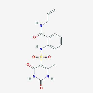 2-{[(2-hydroxy-4-methyl-6-oxo-1,6-dihydropyrimidin-5-yl)sulfonyl]amino}-N-(prop-2-en-1-yl)benzamide