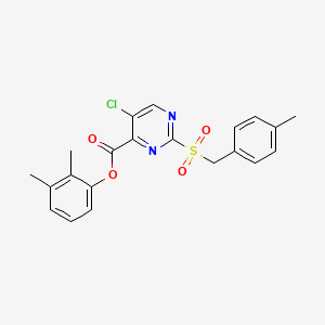 molecular formula C21H19ClN2O4S B11316828 2,3-Dimethylphenyl 5-chloro-2-[(4-methylbenzyl)sulfonyl]pyrimidine-4-carboxylate 