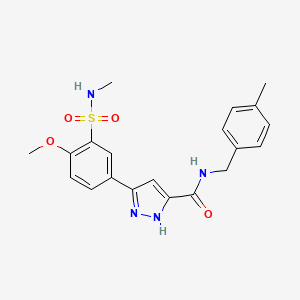 5-[4-methoxy-3-(methylsulfamoyl)phenyl]-N-(4-methylbenzyl)-1H-pyrazole-3-carboxamide