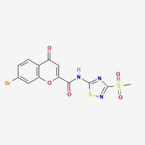 molecular formula C13H8BrN3O5S2 B11316869 7-bromo-N-[3-(methylsulfonyl)-1,2,4-thiadiazol-5-yl]-4-oxo-4H-chromene-2-carboxamide 