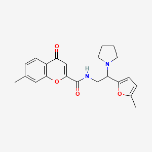 7-methyl-N-[2-(5-methylfuran-2-yl)-2-(pyrrolidin-1-yl)ethyl]-4-oxo-4H-chromene-2-carboxamide