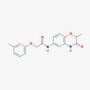 N-(2-methyl-3-oxo-3,4-dihydro-2H-1,4-benzoxazin-6-yl)-2-(3-methylphenoxy)acetamide