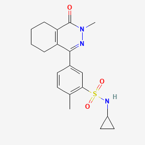 molecular formula C19H23N3O3S B11316907 N-cyclopropyl-2-methyl-5-(3-methyl-4-oxo-3,4,5,6,7,8-hexahydrophthalazin-1-yl)benzenesulfonamide 