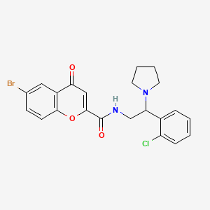 6-bromo-N-[2-(2-chlorophenyl)-2-(pyrrolidin-1-yl)ethyl]-4-oxo-4H-chromene-2-carboxamide