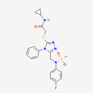 N-cyclopropyl-2-[(5-{[(4-fluorophenyl)(methylsulfonyl)amino]methyl}-4-phenyl-4H-1,2,4-triazol-3-yl)sulfanyl]acetamide