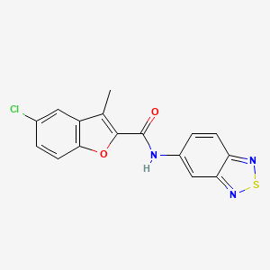 molecular formula C16H10ClN3O2S B11316978 N-(2,1,3-benzothiadiazol-5-yl)-5-chloro-3-methyl-1-benzofuran-2-carboxamide 