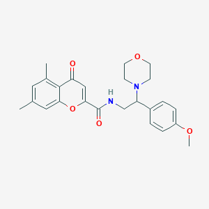 N-[2-(4-methoxyphenyl)-2-(morpholin-4-yl)ethyl]-5,7-dimethyl-4-oxo-4H-chromene-2-carboxamide