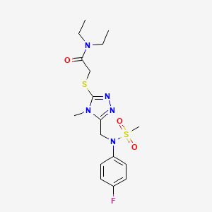 N,N-diethyl-2-[(5-{[(4-fluorophenyl)(methylsulfonyl)amino]methyl}-4-methyl-4H-1,2,4-triazol-3-yl)sulfanyl]acetamide