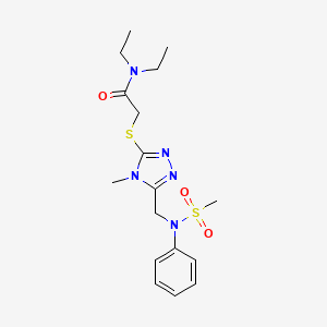 N,N-diethyl-2-[(4-methyl-5-{[(methylsulfonyl)(phenyl)amino]methyl}-4H-1,2,4-triazol-3-yl)sulfanyl]acetamide