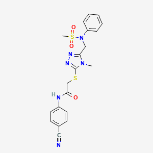 N-(4-cyanophenyl)-2-[(4-methyl-5-{[(methylsulfonyl)(phenyl)amino]methyl}-4H-1,2,4-triazol-3-yl)sulfanyl]acetamide