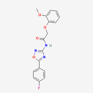 molecular formula C17H14FN3O4 B11317058 N-[5-(4-fluorophenyl)-1,2,4-oxadiazol-3-yl]-2-(2-methoxyphenoxy)acetamide 