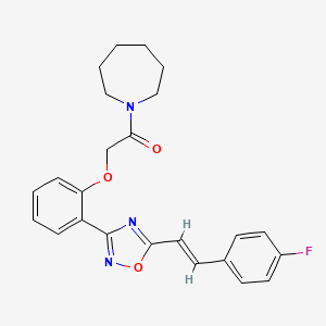 molecular formula C24H24FN3O3 B11317087 1-(azepan-1-yl)-2-(2-{5-[(E)-2-(4-fluorophenyl)ethenyl]-1,2,4-oxadiazol-3-yl}phenoxy)ethanone 