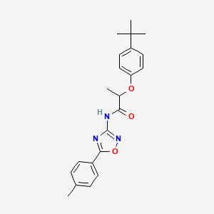 2-(4-tert-butylphenoxy)-N-[5-(4-methylphenyl)-1,2,4-oxadiazol-3-yl]propanamide