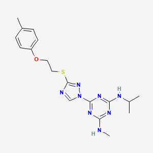 N-methyl-6-(3-{[2-(4-methylphenoxy)ethyl]sulfanyl}-1H-1,2,4-triazol-1-yl)-N'-(propan-2-yl)-1,3,5-triazine-2,4-diamine