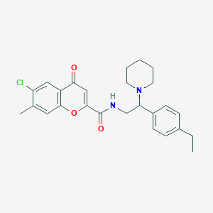 6-chloro-N-[2-(4-ethylphenyl)-2-(piperidin-1-yl)ethyl]-7-methyl-4-oxo-4H-chromene-2-carboxamide